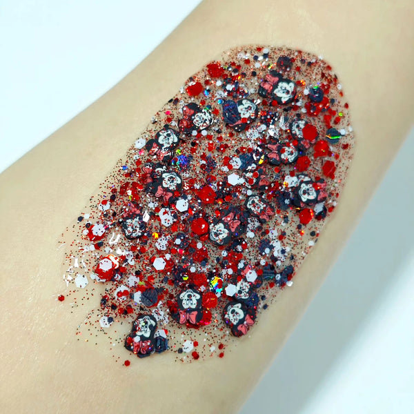 Red White Mouse Mix Glitter Hair Gel