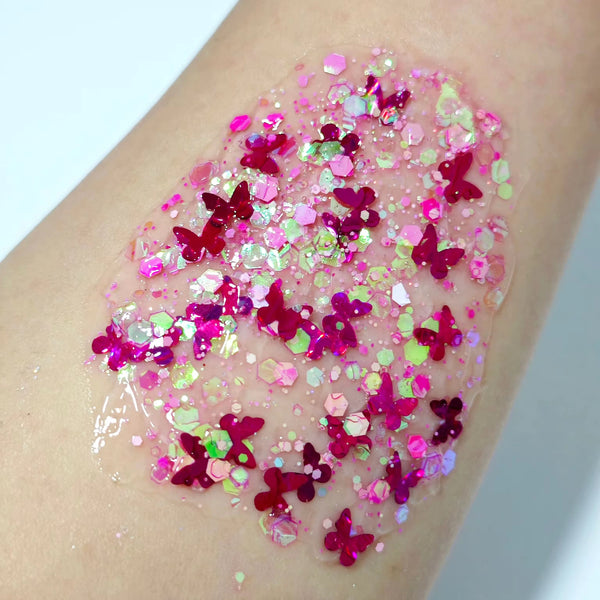Fuchsia Flutter Glitter Hair Gel