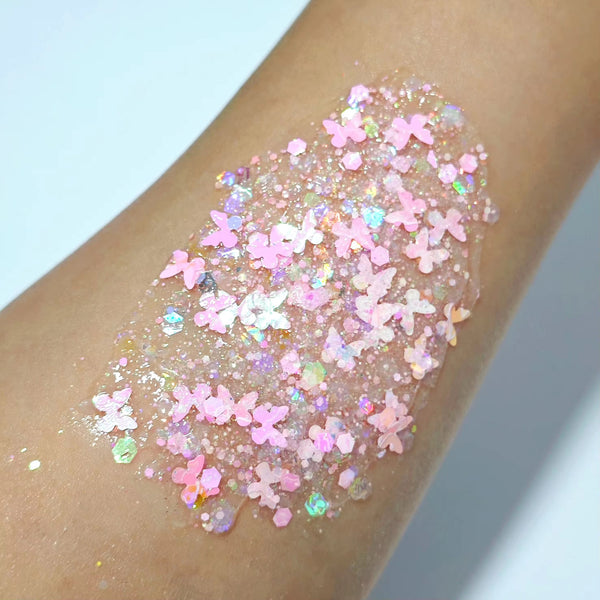 Pink Flutter Glitter Hair Gel
