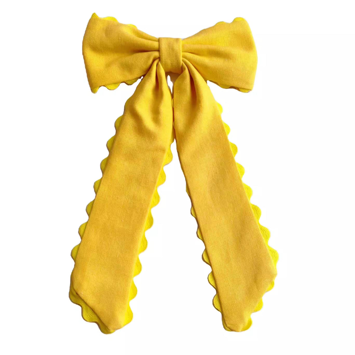 Yellow Ric Rac Long Tail Bow – Marmalade Skies