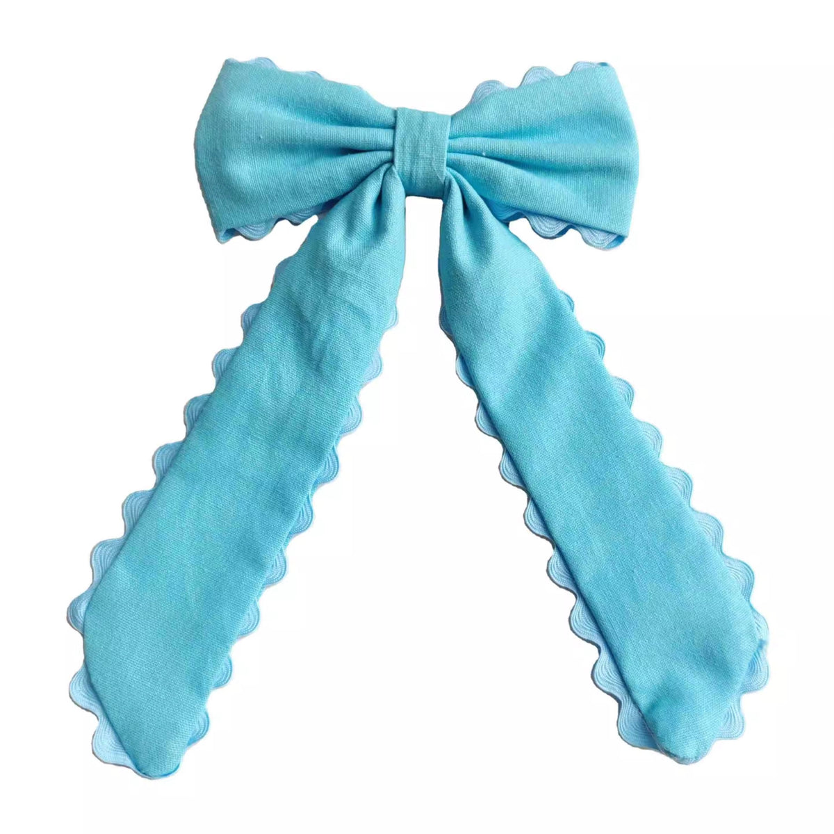 Light Blue Ric Rac Long Tail Bow – Marmalade Skies