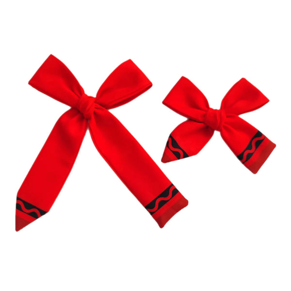 Red Crayon Fabric Bow
