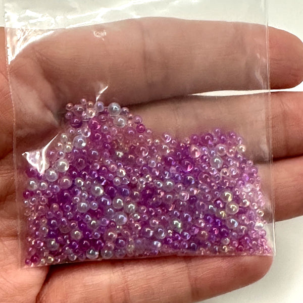 Purple Mix Glass Bubbles Beads