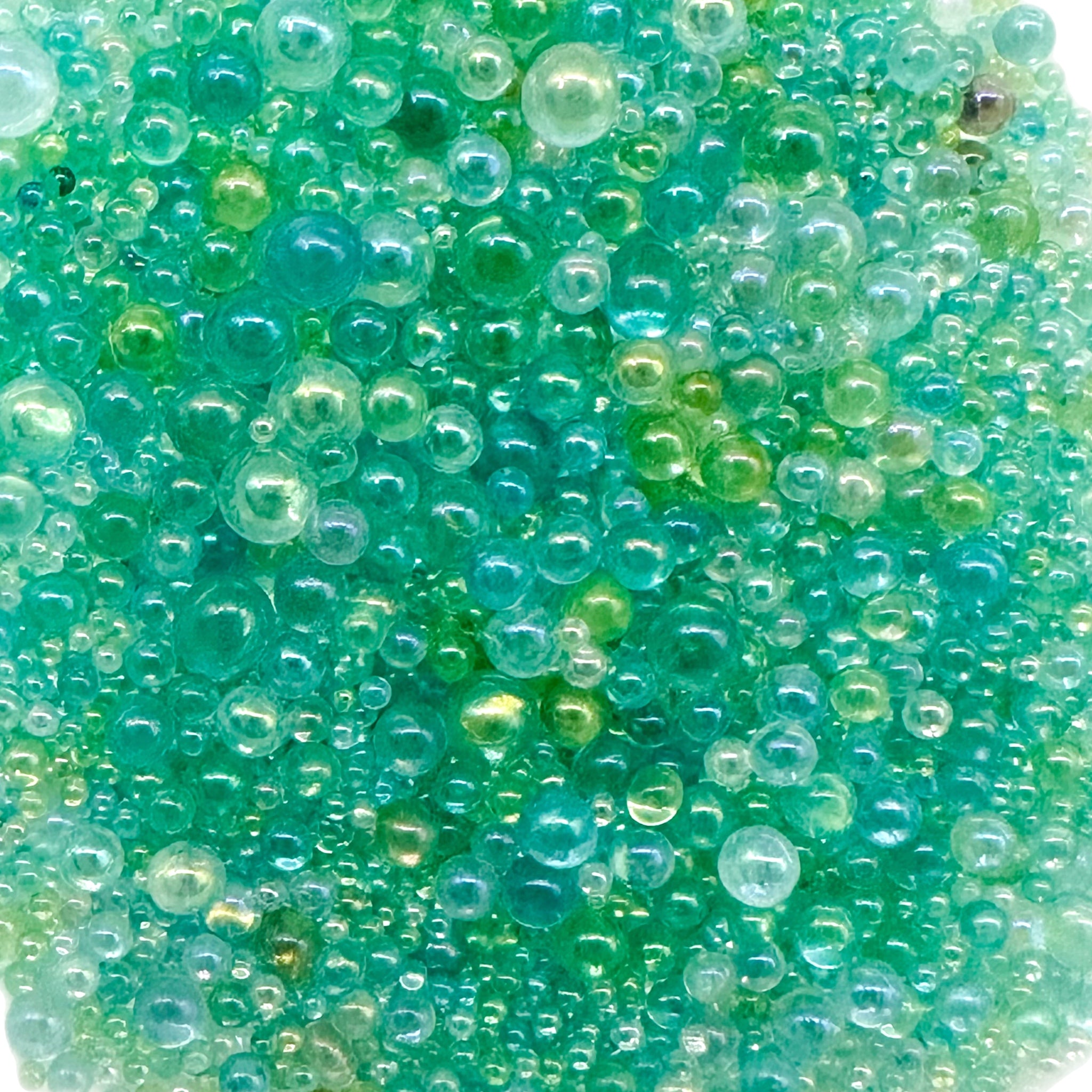 Seafoam Glass Bubbles Beads