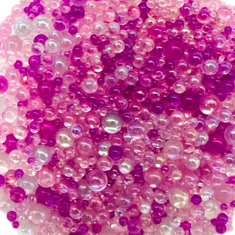 Pink Mix  Glass Bubbles Beads