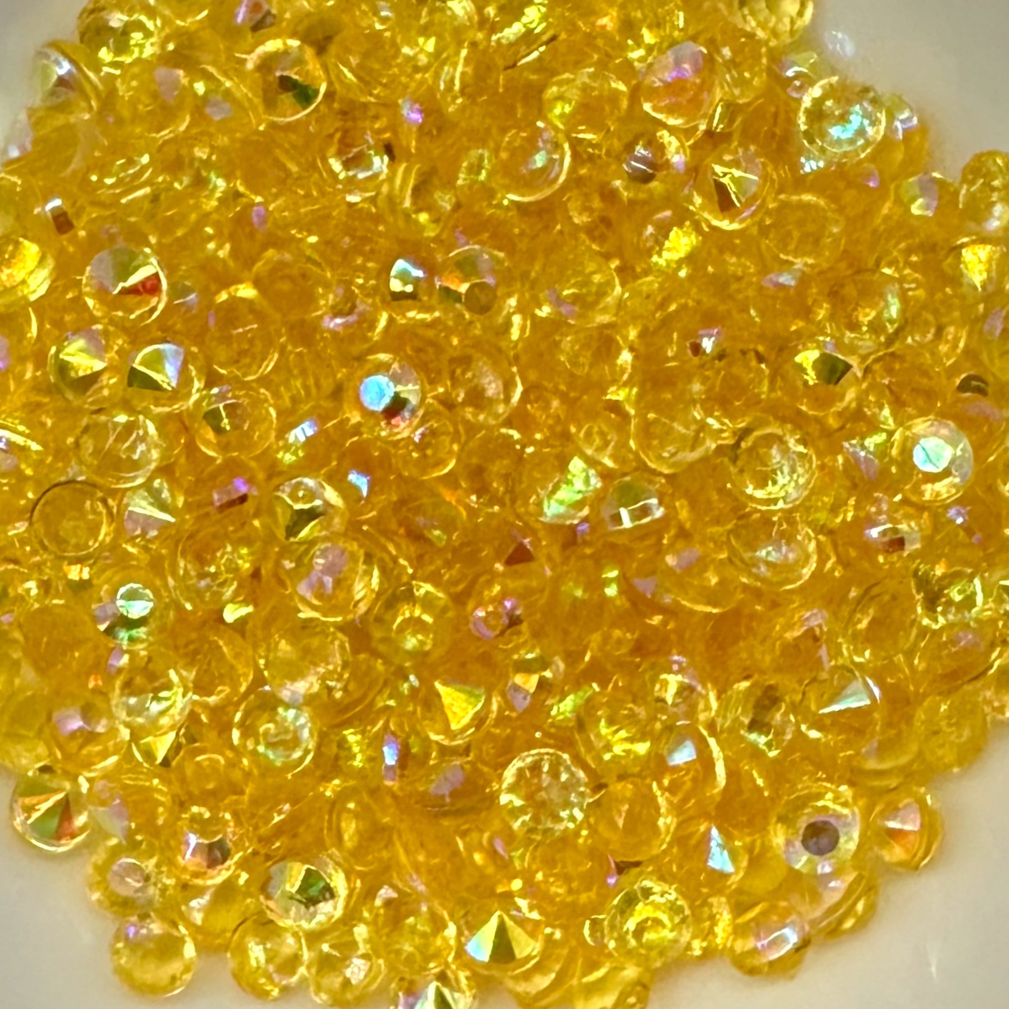 Golden Yellow AB Diamond Gems 4mm