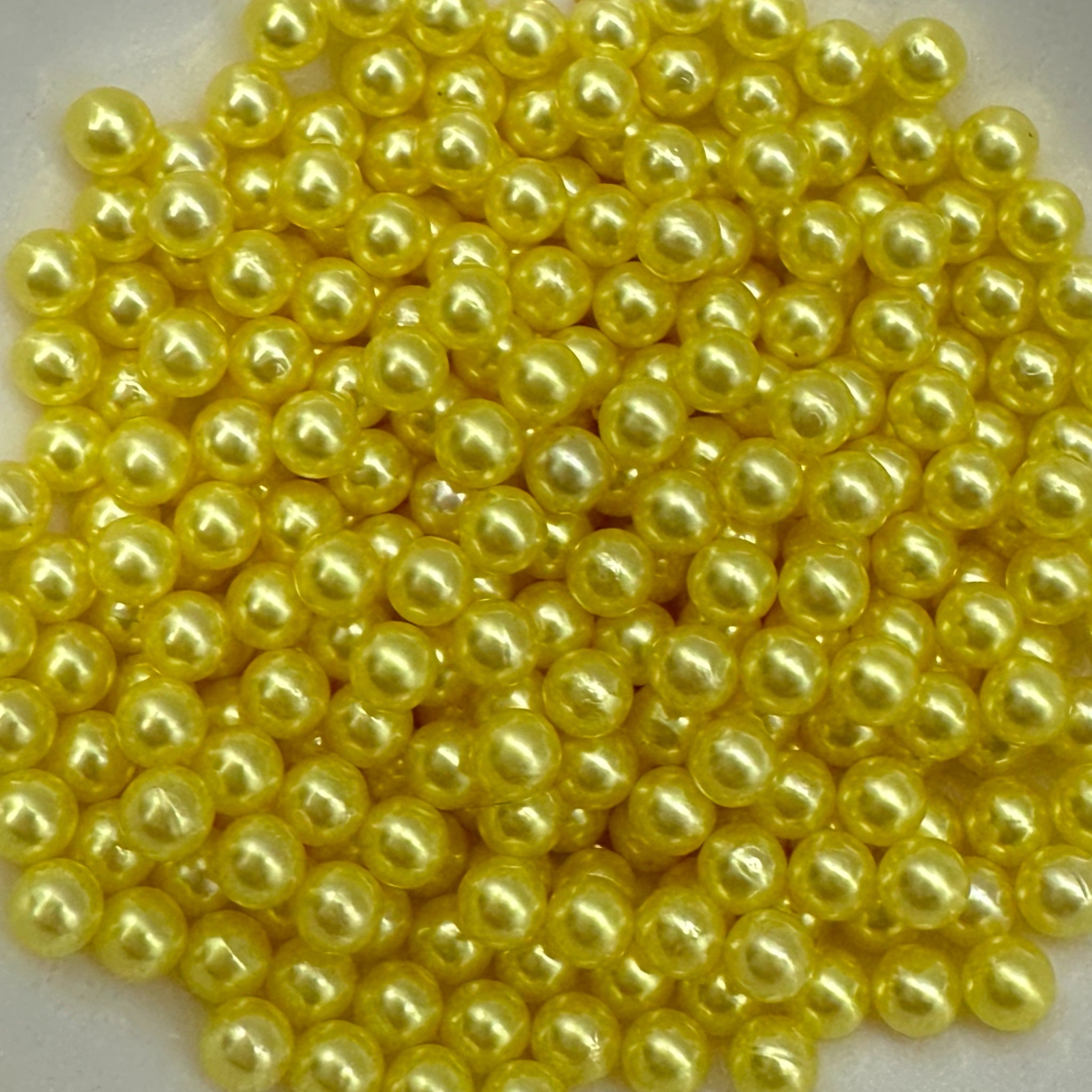 Yellow Pearlescent Beads
