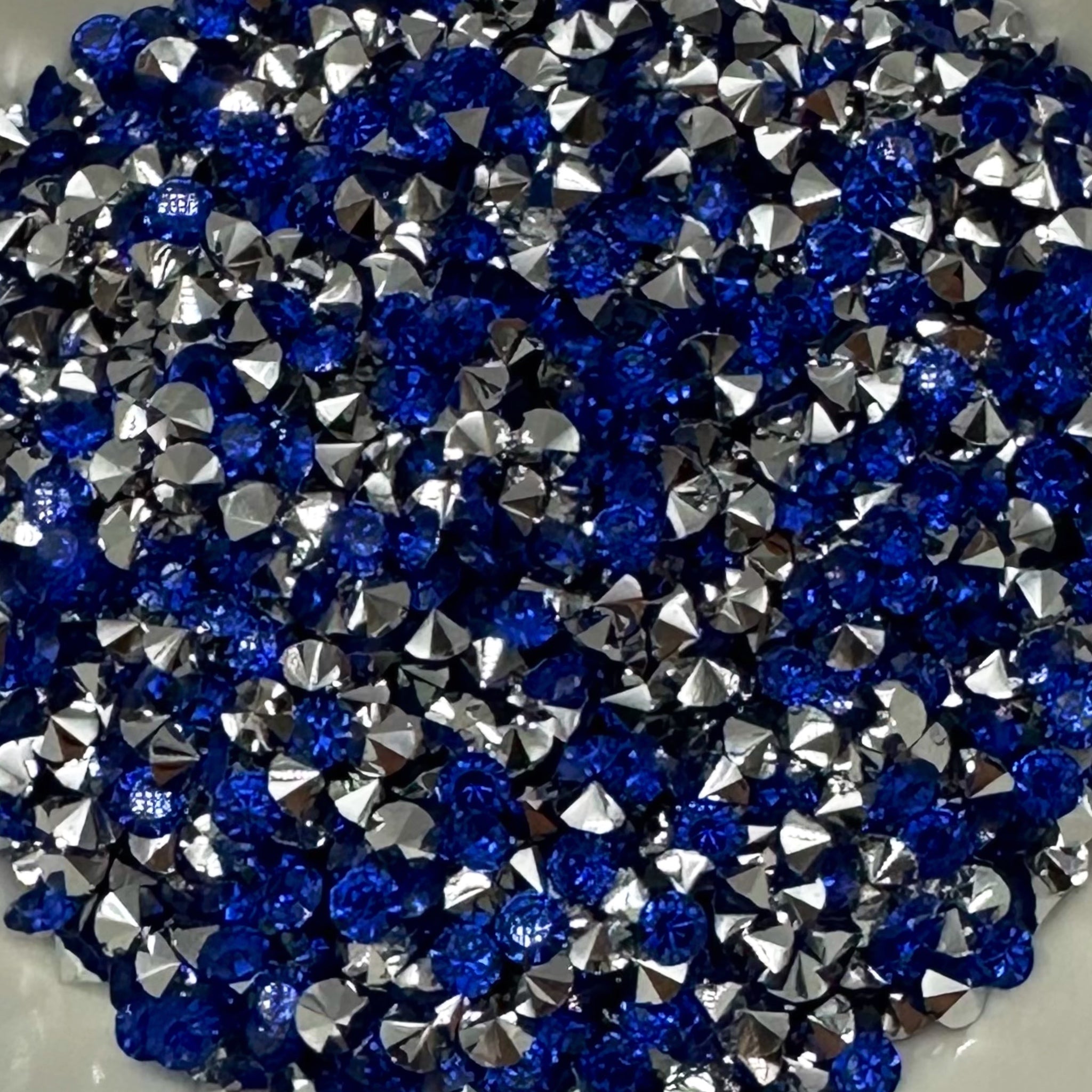 Royal Blue & Silver Metallic Bottom Diamonds