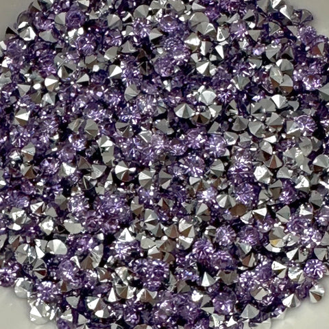Light Purple & Silver Metallic Bottom Diamonds