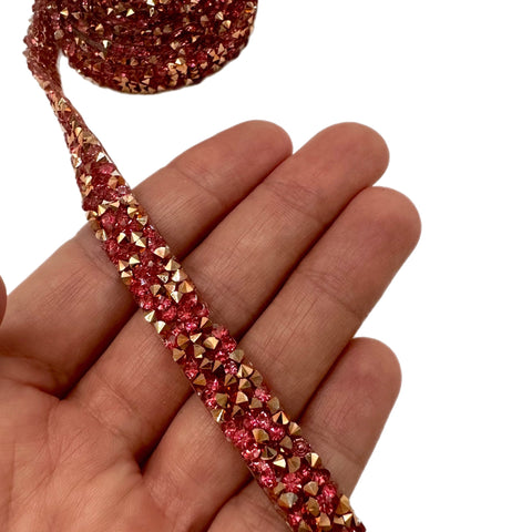 Pink & Bronze Metallic Diamond Trim (10MM)