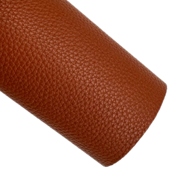 (New)Chestnut Brown Lychee Faux Leather