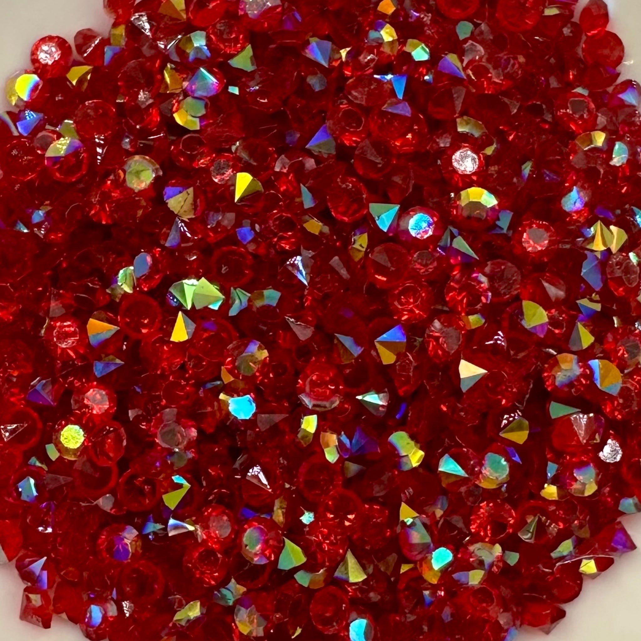 Ruby Red AB Diamond Gems 3mm