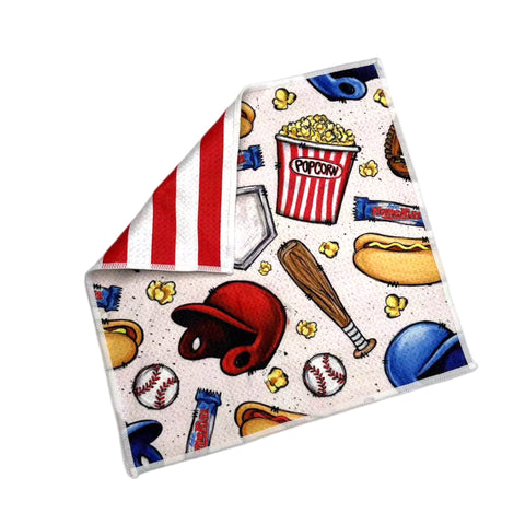 Take Me Out To The Ball Game Reversible Double-Sided Wash Cloth