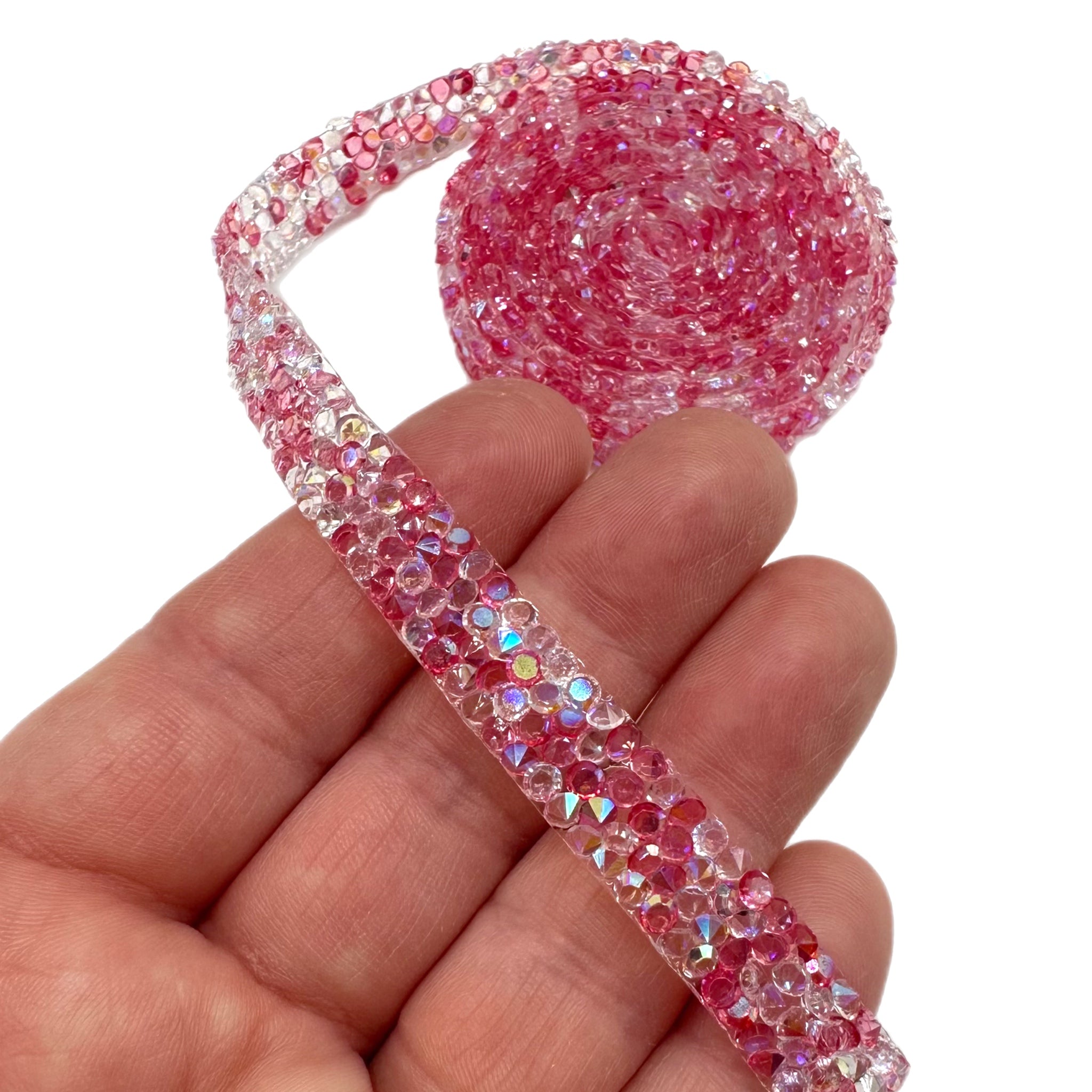 Hot Pink & Clear AB Diamond Trim (10MM)