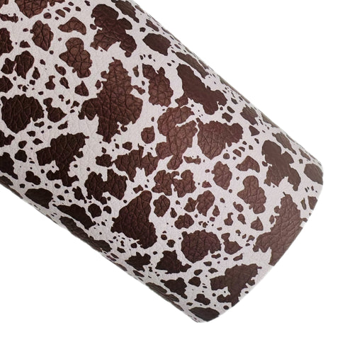 Brown Cow Print Custom Faux Leather