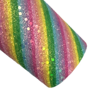 Rainbow Stripe Chunky Glitter
