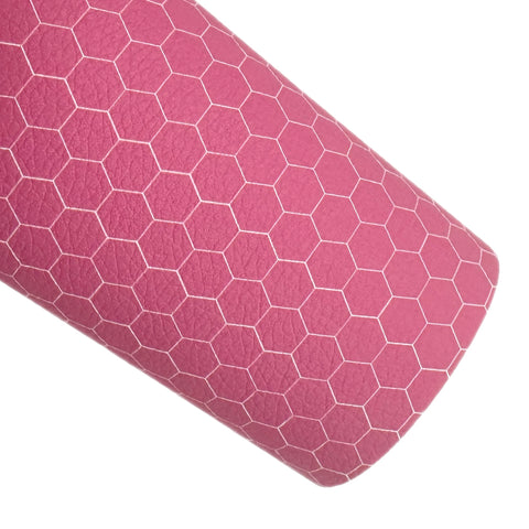 Pink Honeycomb Custom Faux Leather