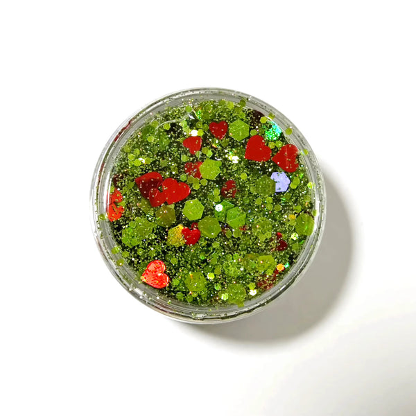 Red Heart Glitter Hair Gel