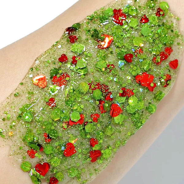 Red Heart Glitter Hair Gel