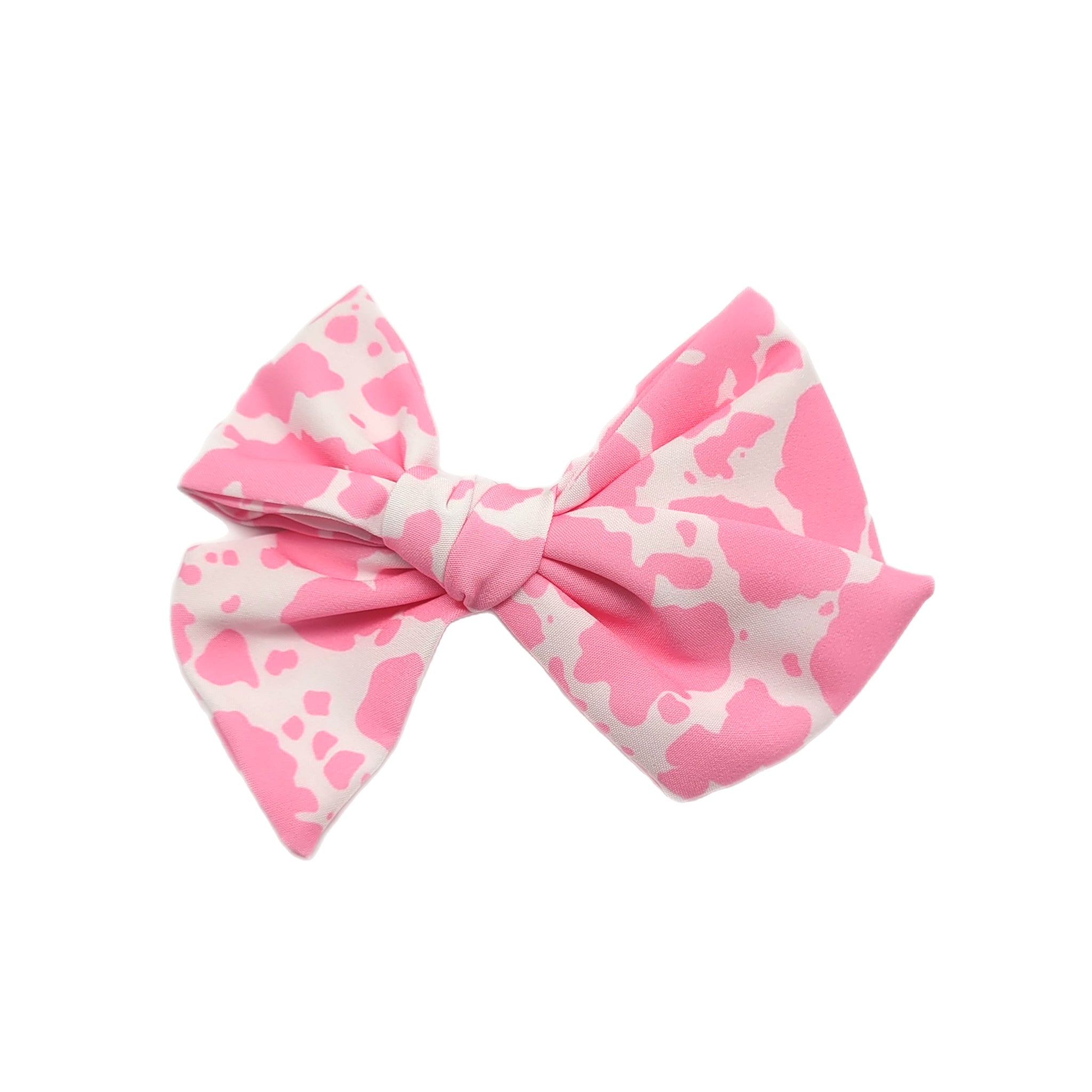 Pink Cow 5" Pre-Tied Fabric Bow