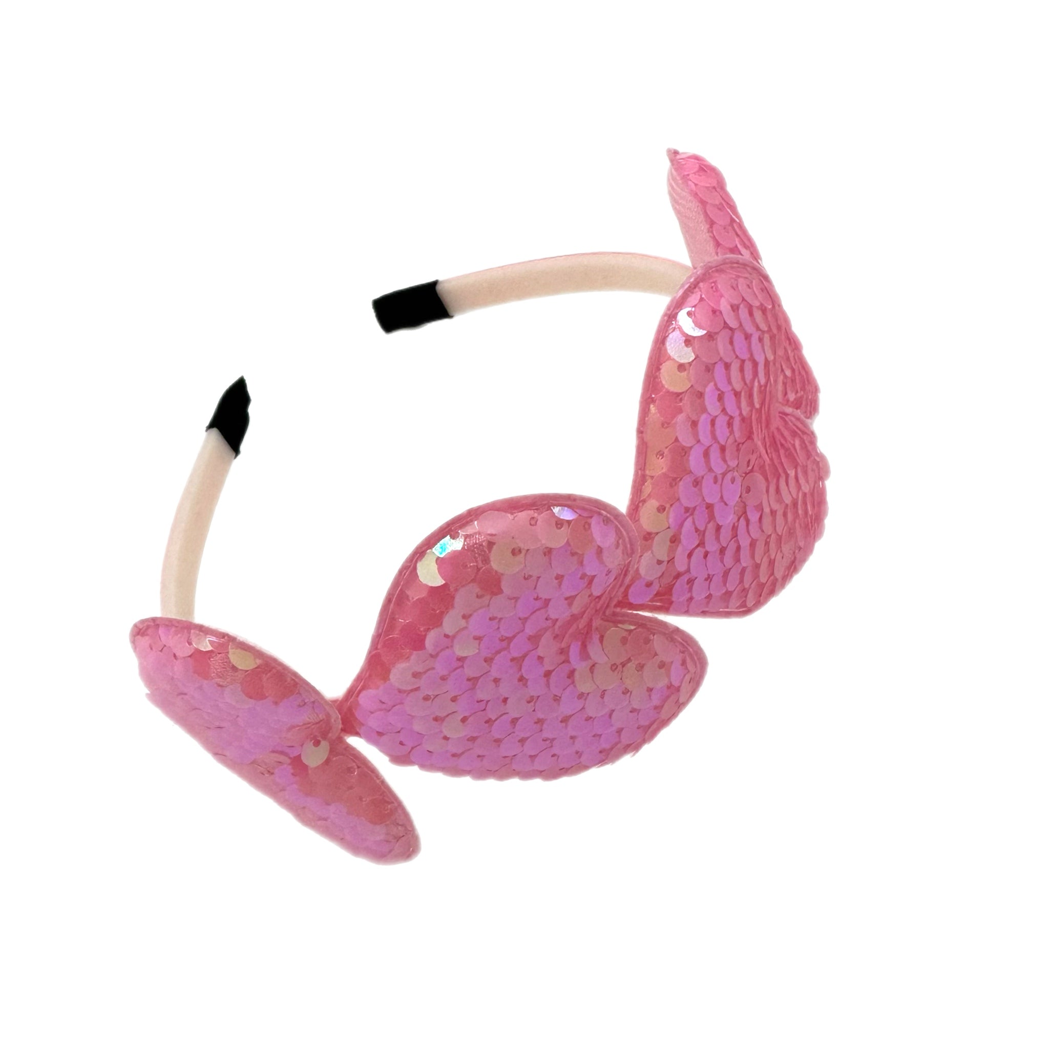 Light Pink Sequin Heart Headband