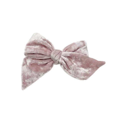 Pink 5" Pre-Tied Velvet Bow