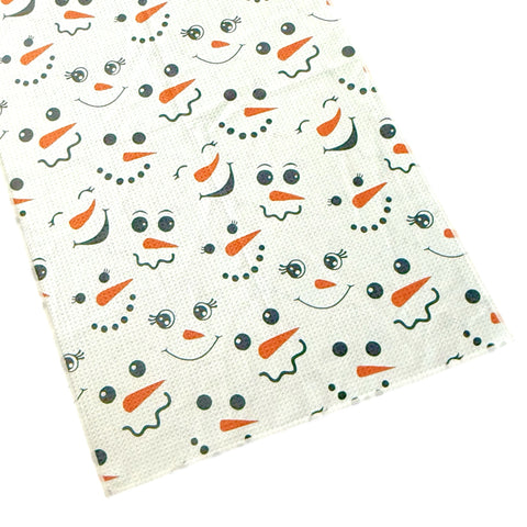 Snowman Faces Double-Sided Hand Towel