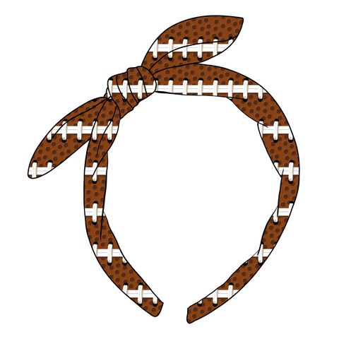 Football Laces Knotted Bow Headband