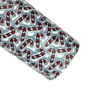 Candy Canes Puff Like Custom Glossy Faux Leather
