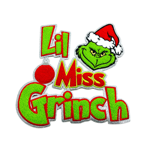 Lil Miss Grinch Chenille Iron On Patch