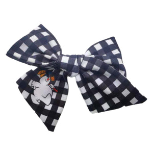 Frosty Patch Like 5" Pre-Tied Fabric Bow