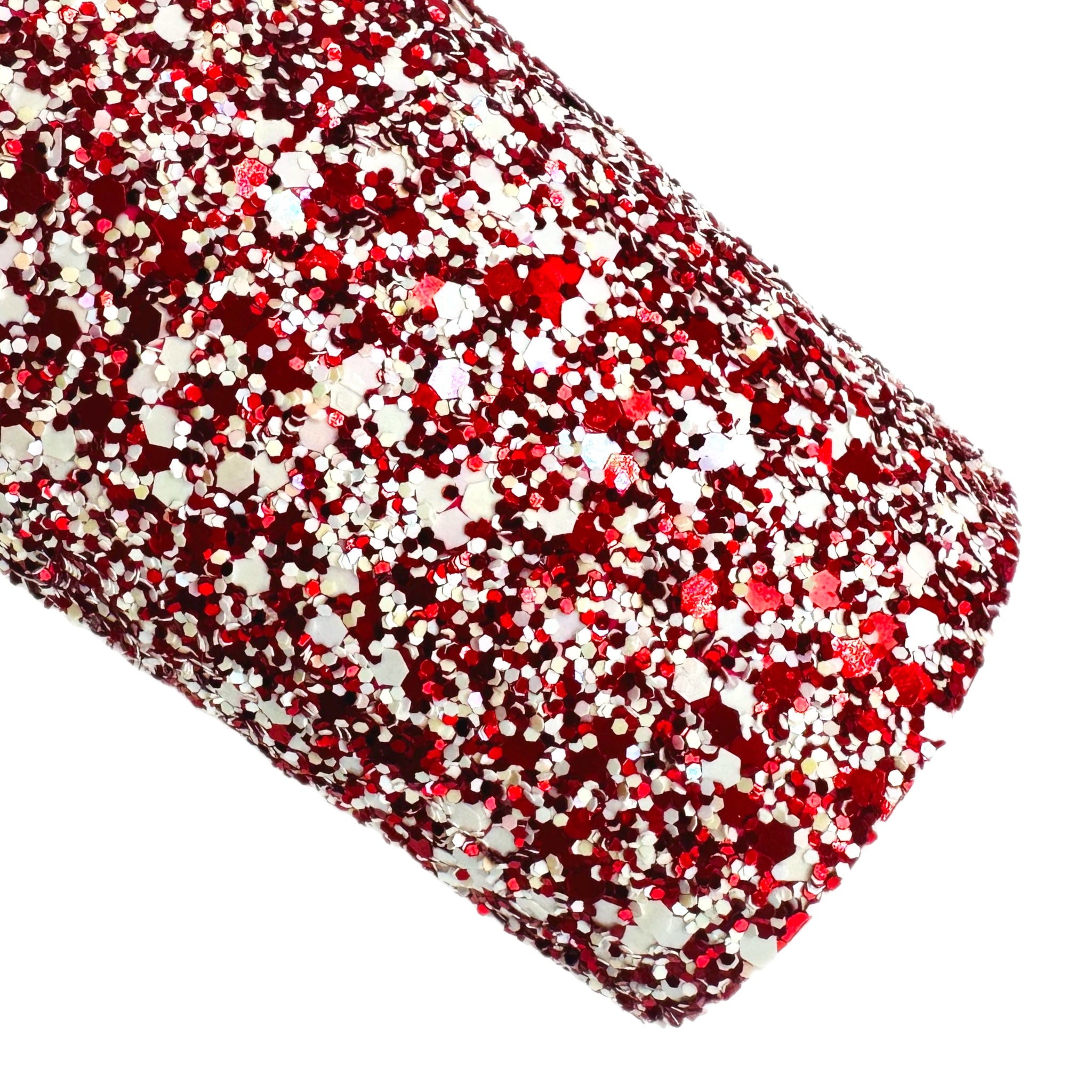 Red and White Mix Chunky Glitter