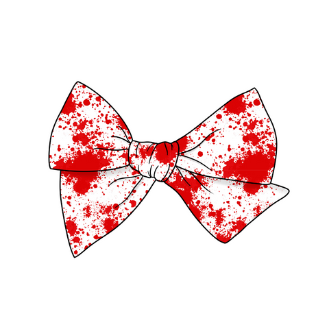 Blood 5" Pre-Tied Fabric Bow