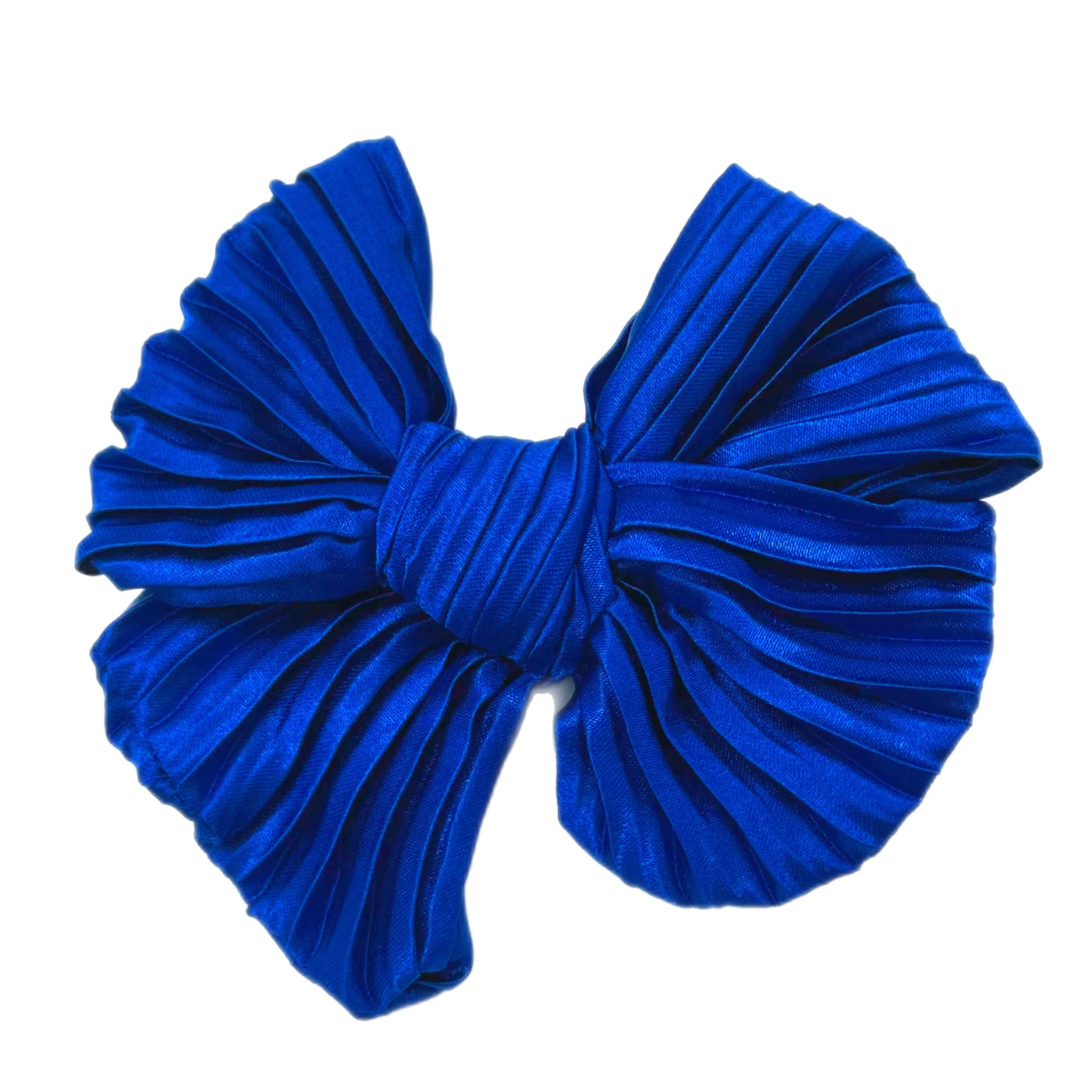 Royal Blue Plisse 5" Pre-Tied Fabric Bow