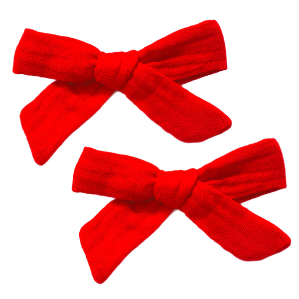 Red Muslin 4" Pre-Tied  Bow