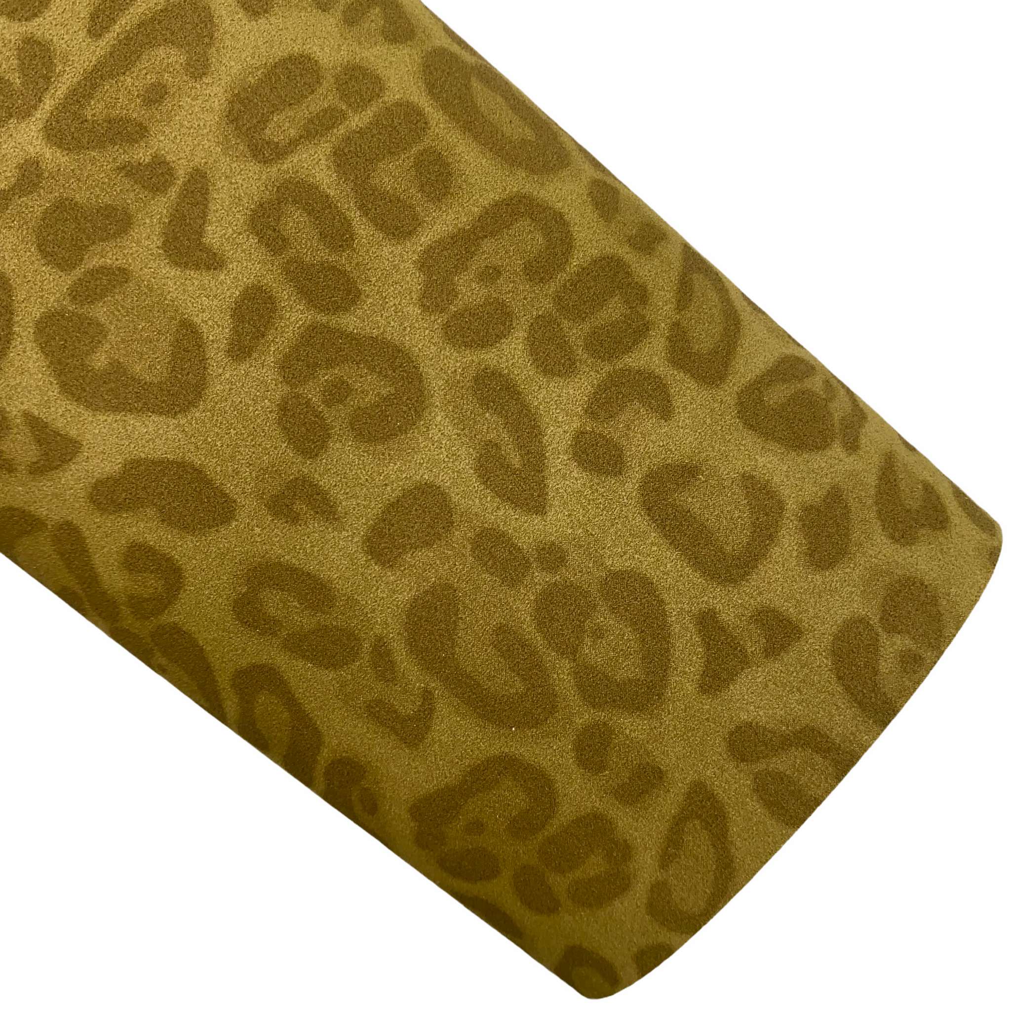 Olive Leopard Suede Faux Leather