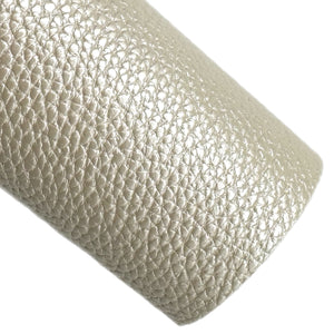 Pearlescent White Lychee Faux Leather