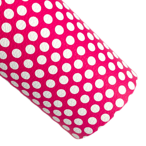 Perfectly Pink Polka Dot Custom Print on Premium Faux Leather