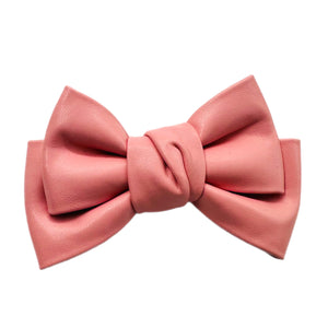 Petal Pink Faux Leather  5" Pre-Tied Bow