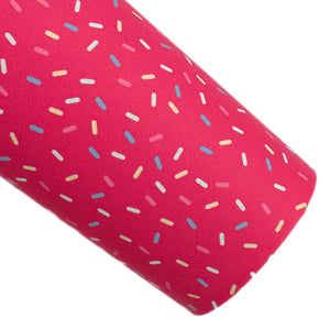 Hot Pink Sprinkles Custom Faux Leather