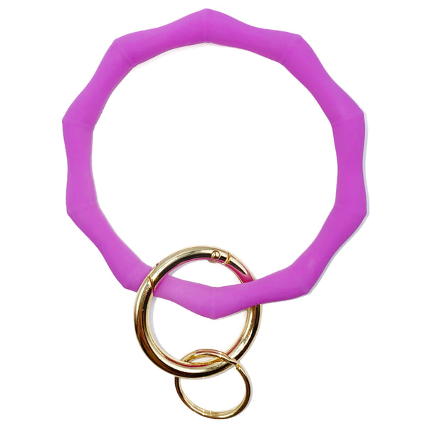 Electric Purple Bamboo Bangle Key Ring (Silicone)
