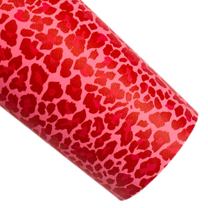Really Red Leopard Custom Faux Leather