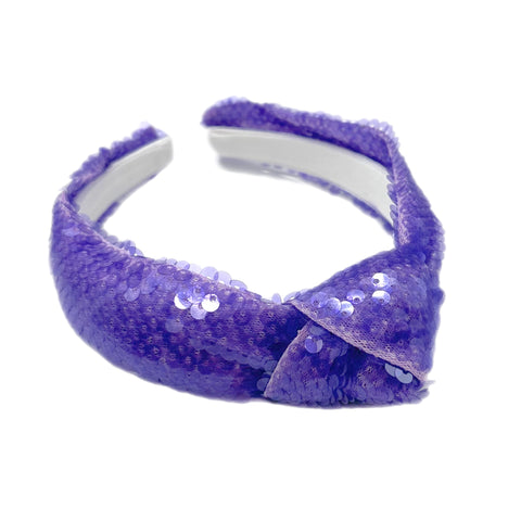 Purple Sequin Knotted Headband
