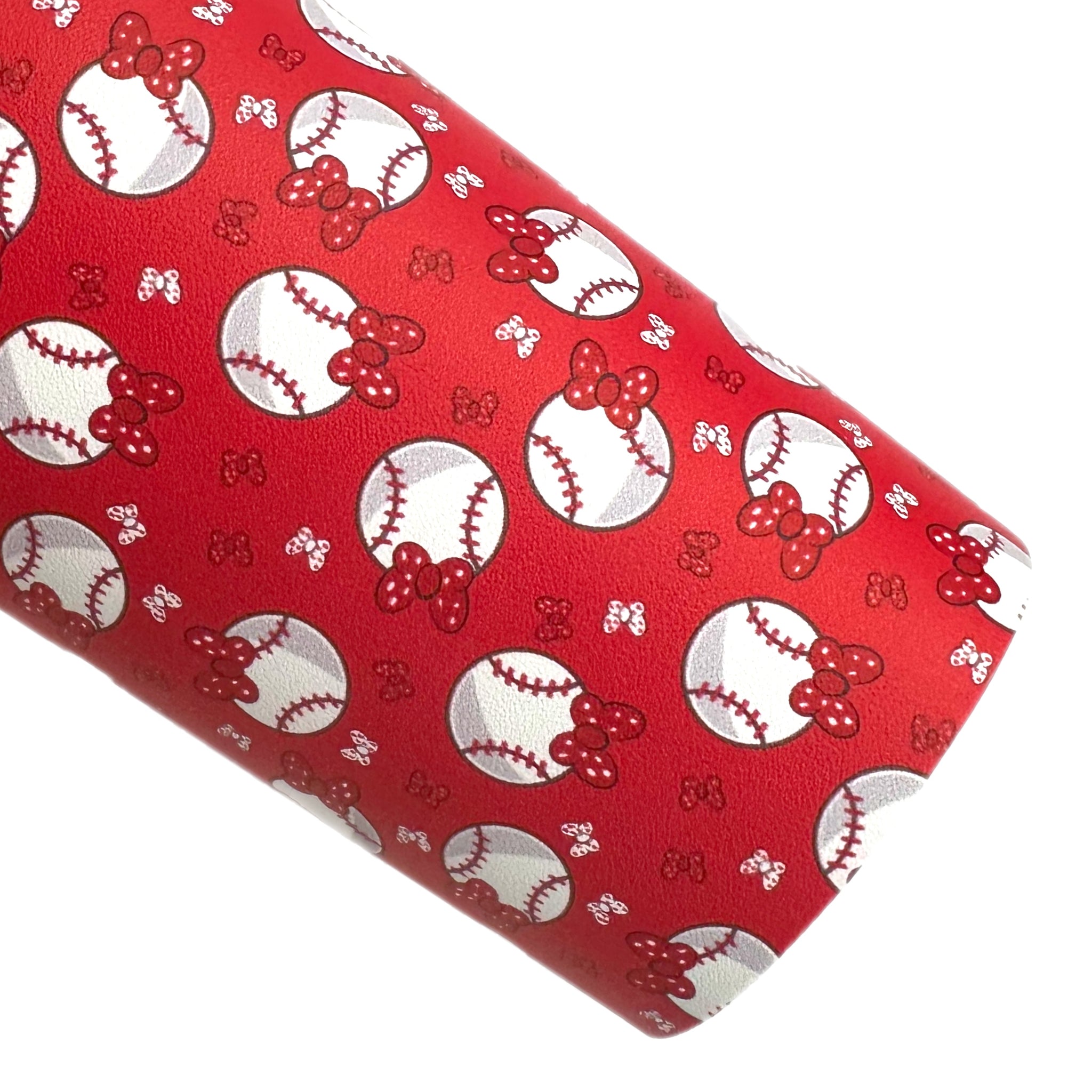 Bows & Baseballs Custom Faux Leather