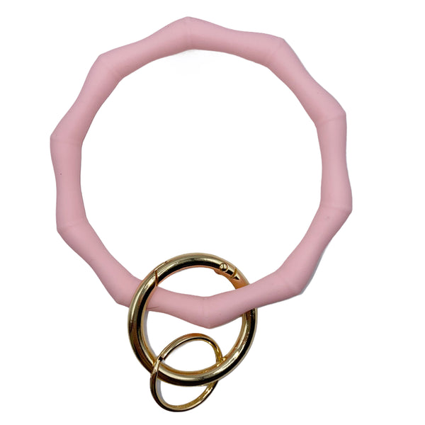 Light Pink Bamboo Bangle Key Ring (Silicone)