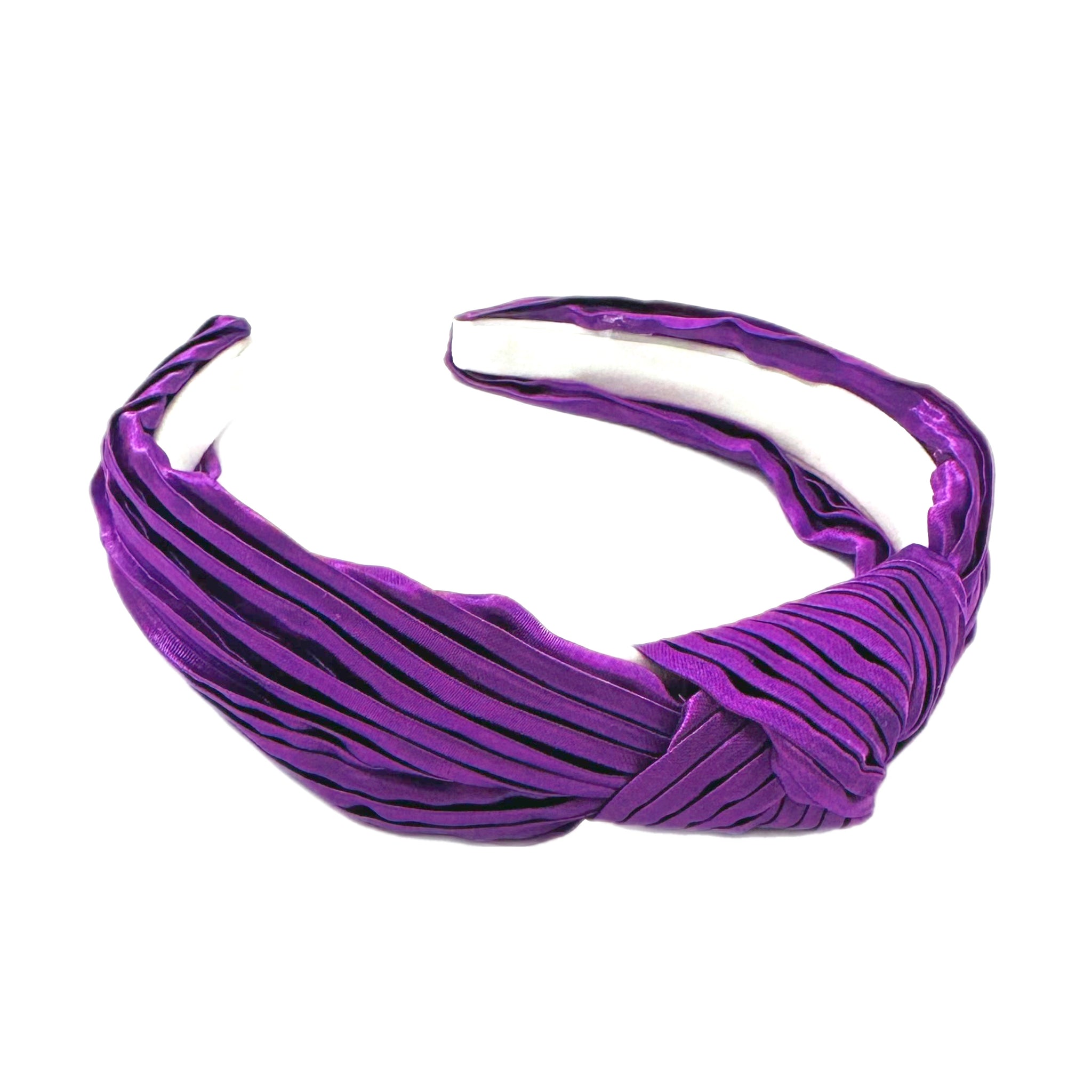 Purple Plisse Knotted Headband