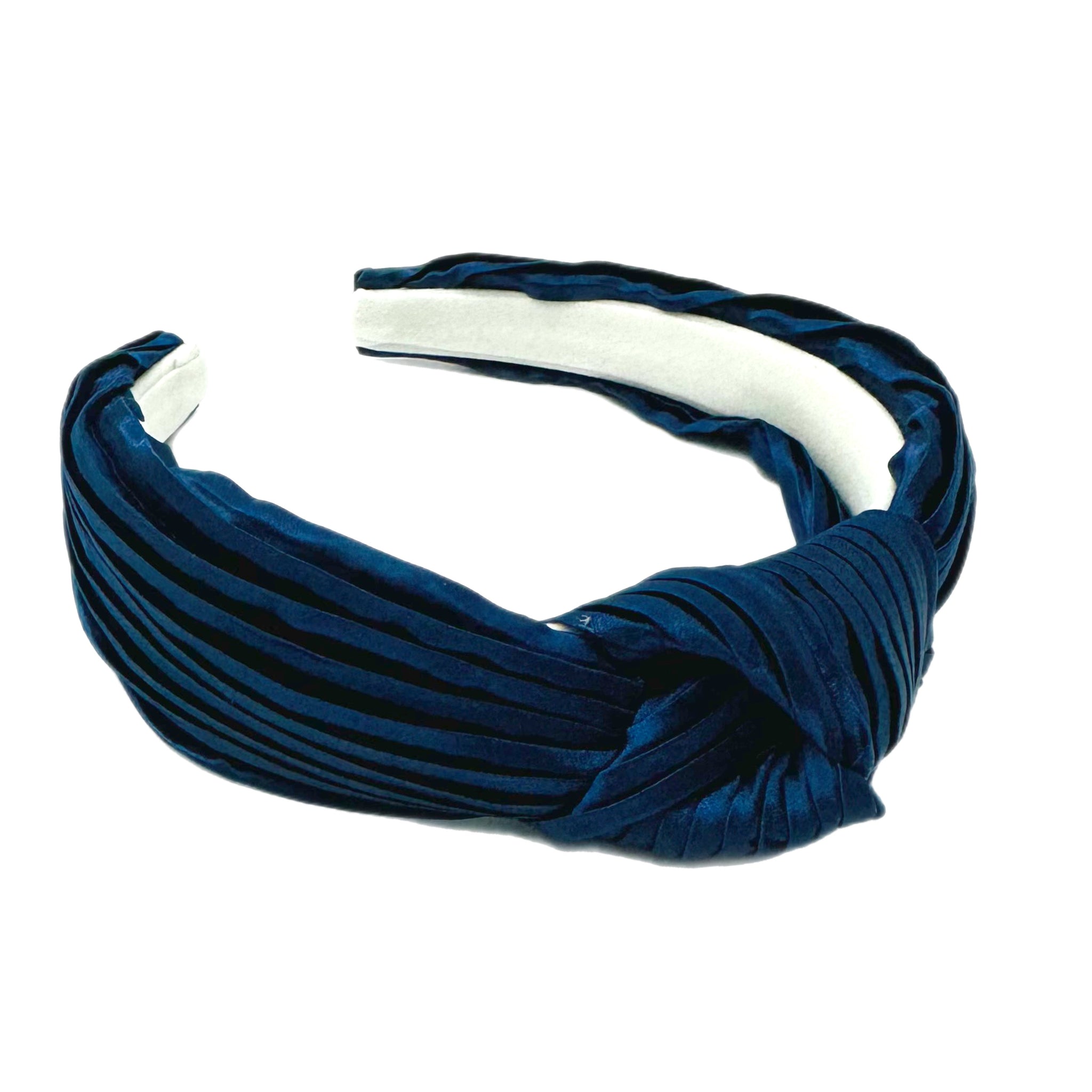 Navy Plisse Knotted Headband