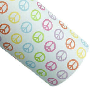 Rainbow Peace Signs Custom Print on Smooth Faux Leather
