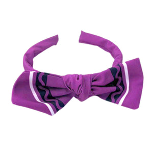 Purple Crayon Hand Tied Knotted Bow Headband
