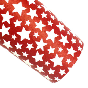 Red & White Stars Custom Faux Leather